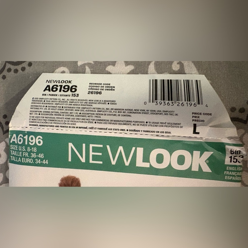 NWT Newlook 6196 Sewing Pattern - Picture 4 of 6